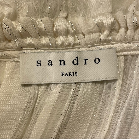 SANDRO NWOT Flowing Blouse in Ecru - Picture 5 of 9